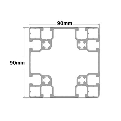 10-909045C-0-500MM MODULAR SOLUTIONS EXTRUDED PROFILE 90MM X 90MM X 45MM CORNER POST, CUT TO THE LENGTH OF 500 MM